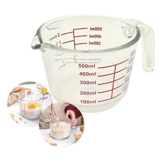 Jarra Medidora Dosadora De Vidro Temperado Cozinha 500ml Foto 1