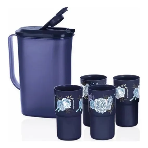 Jarra Perfeita 1,8 Litros E 4 Copos Colors 350ml Tupperware Foto 1