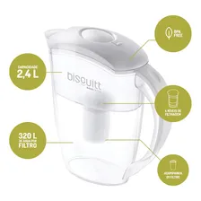 Jarra Purificador De Água Filtro Portátil Aquafresh Biscuitt Cor Transparente Foto mini 2