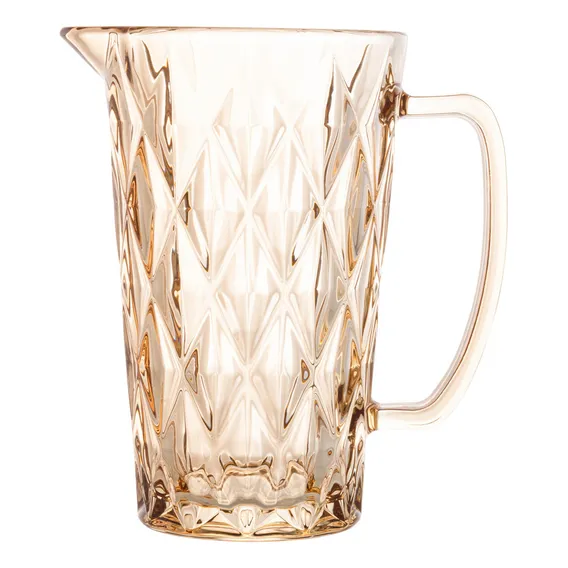 Jarra Vidro Diamond 1l Ambar Diamante Água Suco Drink Buffet Cor Dourada Foto 1