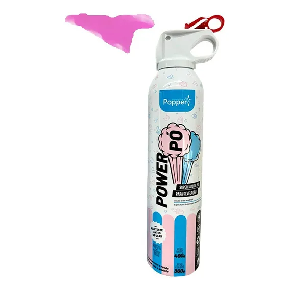 Jato Em P贸 Colorido Ch谩 Revela莽茫o Rosa 360g Popper Power P贸 Foto 1