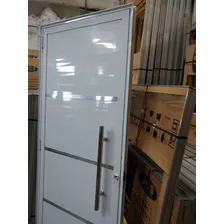 JCS Esquadrias Porta Lambril Com Travessas Brilhante 210x90-aluminio L25 Cor Branco Foto mini 4