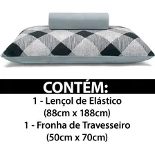 Jg Lençol Solteiro 2pç Estampado 100% Algodão Cinza Buettner Foto mini  2