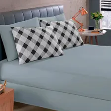 Jg Lençol Solteiro 2pç Estampado 100% Algodão Cinza Buettner Foto  mini 1