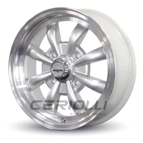 Jg Roda Mixirica Aro 15 Tala 5,5 4x130 Fusca Brasilia Spoke Cor Prata Foto 1