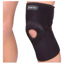 Joelheira Neoprene Ajustável C/ Reforço Patelar Preta Kestal Foto mini 1