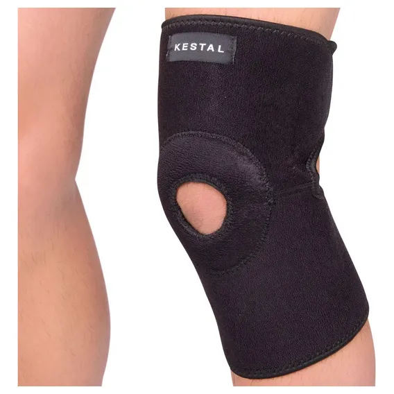 Joelheira Neoprene Ajustável C/ Reforço Patelar Preta Kestal Foto 1