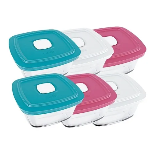 Jogo 05 Potes Marinex Facilita Vap Quadrado C/ Tampa 300ml Foto 1
