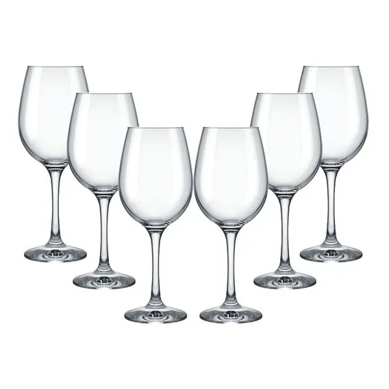 Jogo 06 Taças De Vidro Barone Vinho 385ml Nadir Figueiredo Foto 1