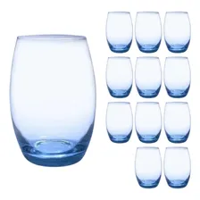 Jogo 12 Copos Grandes Bellagio Redondo 450ml Azul Foto  mini 1