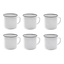 Jogo 12 Mini Canecas Esmaltadas 5cm Branca Retr么 Rustico Cor Branco Foto mini 1