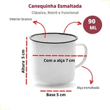 Jogo 12 Mini Canecas Esmaltadas 5cm Branca Retr么 Rustico Cor Branco Foto mini 4