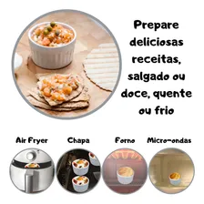 Jogo 12 Ramekim 190ml Porcelana Branco Suflê Torta Pure Bolo Liso Foto mini 4