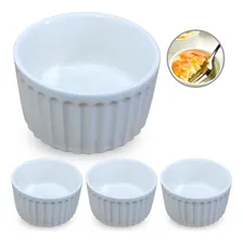 Jogo 12 Ramekim 190ml Porcelana Branco Suflê Torta Pure Bolo Liso Foto mini 1