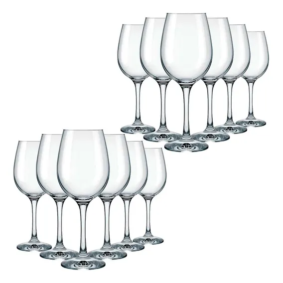 Jogo 12 Taças Barone 385ml Refinado Vinho Tinto Branco Nadir Cor Transparente Foto 1