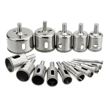 Jogo 15 Brocas Diamantadas Serra Copo Vidro Granito Ceramica Foto  mini 1