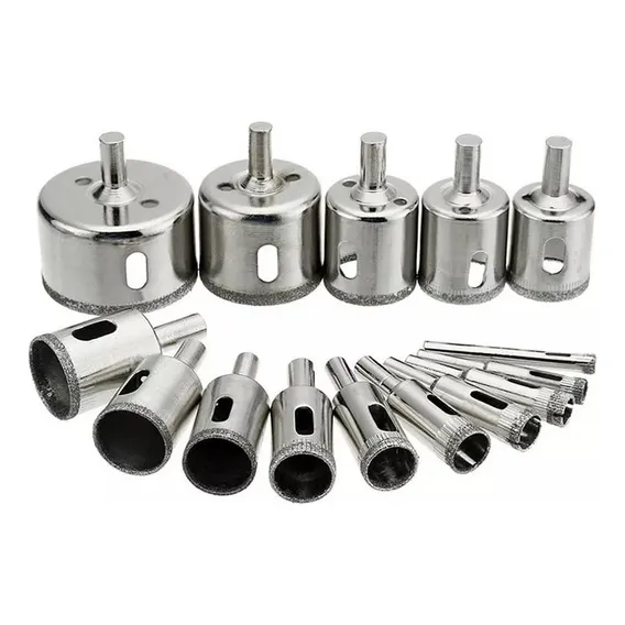 Jogo 15 Brocas Diamantadas Serra Copo Vidro Granito Ceramica Foto 1