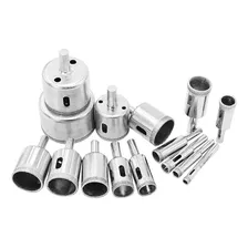 Jogo 15 Brocas Diamantadas Serra Copo Vidro Granito Ceramica Foto mini  2