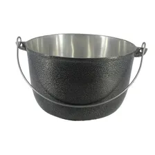 Jogo 2 CaldeirÔes Aluminio Batido Craqueado Preto Com Alça Foto mini 2