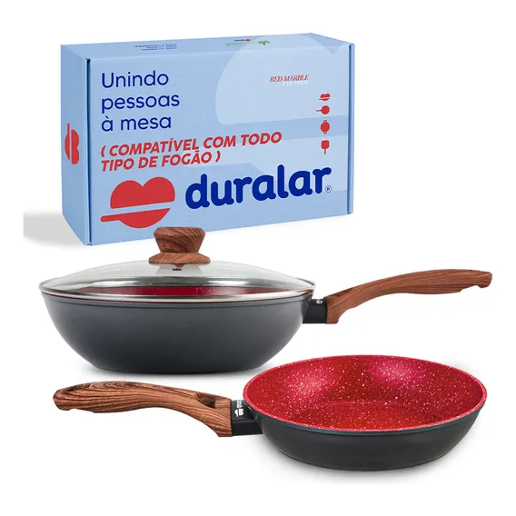 Jogo 2 Frigideira Revestimento Cerâmica Antiaderente Duralar Foto 1