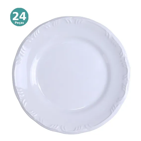 Jogo 24 Pratos Rasos Pomerode Porcelana Schmidt 2a Linha Foto 1