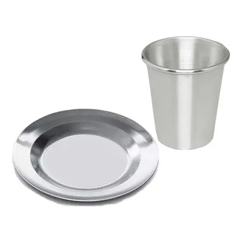 Jogo 25 Pratos E 25 Copos De Aluminio Mernda Escolar Foto 1