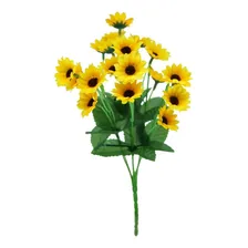 Jogo 3 Buquês Mini Girassol 22 Flores Artificial Prime Foto mini  3