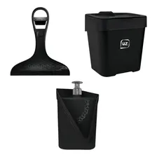Jogo 3 Peças Utensílios Cozinha Acessórios Pia Lixinho Cor Preto Foto  mini 1