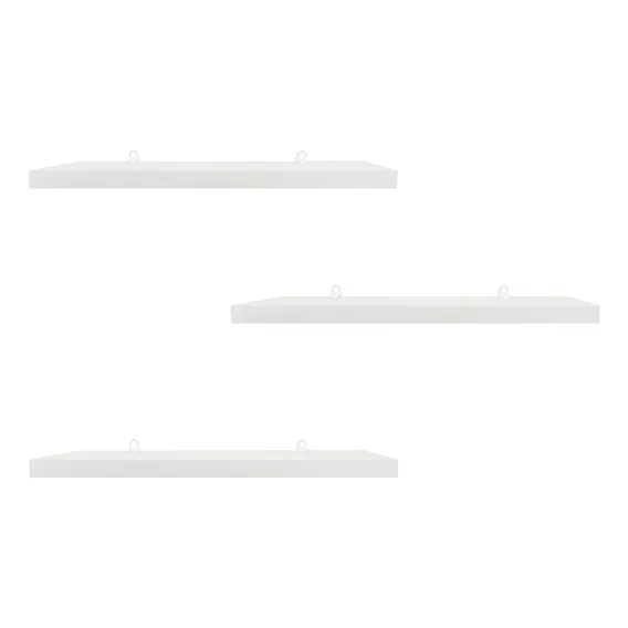 Jogo 3 Prateleiras Decorativas Organizadoras 30cm Mdf Branco Foto 1