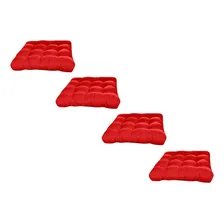 Jogo 4 Assentos P/cadeira Tecido Oxford 40x40cm Vermelho Foto mini  2
