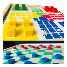 Jogo 4 Em 1 Jogos Dama Trilha Ludo Dominó Em Cx De Madeira Foto mini  2