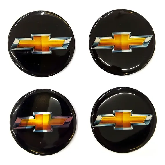 Jogo 4 Emblemas Logo Adesivo Roda Chevrolet 55mm Cl90 Foto 1