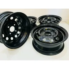 Jogo 4 Roda Ferro Aro 13 Ford Ka Fiesta Focus Escort Courier Cor Preto Foto mini 1