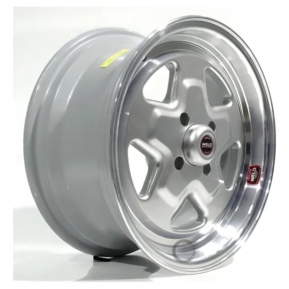 Jogo 4 Rodas Weld Pro Star Aro 15 Tala 7 C9 4x100 + Bicos Cor Prata Diamantada Foto 1