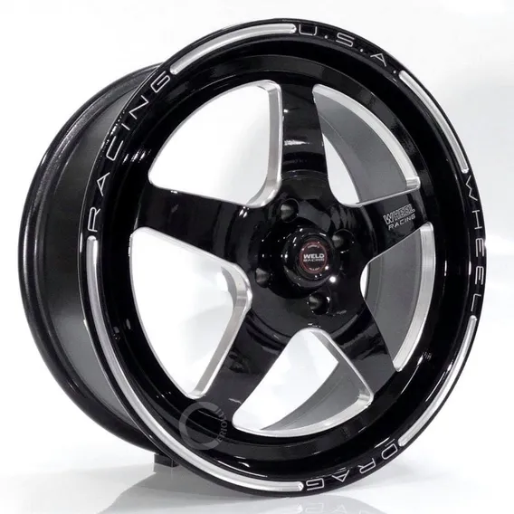 Jogo 4 Rodas Weld Rts Aro 17 4x100 Gol Chevette Saveiro Cor Preto Diamantado Foto 1