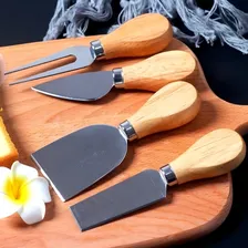 Jogo 4 Utensílios Para Queijo Facas Espátula Garfo Foto mini  3