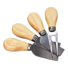 Jogo 4 Utensílios Para Queijo Facas Espátula Garfo Foto mini  2