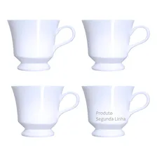 Jogo 4 XĂcaras Chá Porcelana Branca Germer S/ Pires 2a Linha Foto mini 1