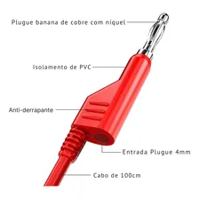 Jogo 5 Cabos Plug Banana 4mm P/ Fonte De Bancada Eletr么nica Foto mini 4