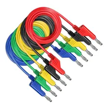 Jogo 5 Cabos Plug Banana 4mm P/ Fonte De Bancada Eletr么nica Foto mini 1