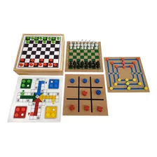 Jogo 5 Em 1 Dama Trilha Ludo Xadrez Jogo Da Velha 98 Peças Foto mini 2