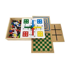 Jogo 5 Em 1 Dama Trilha Ludo Xadrez Jogo Da Velha 98 Peças Foto mini 3