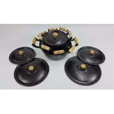 Jogo 5 Panela Alumínio Batido Craqueada Caçarola Kit Fundido Foto mini  2