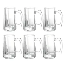 Jogo 6 Canecas Cerveja Chopp 380ml Vidro Foto mini 1