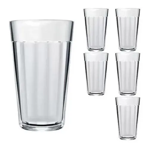 Jogo 6 Copo Americano Long Drink 345ml Vidro Nadir Foto 1
