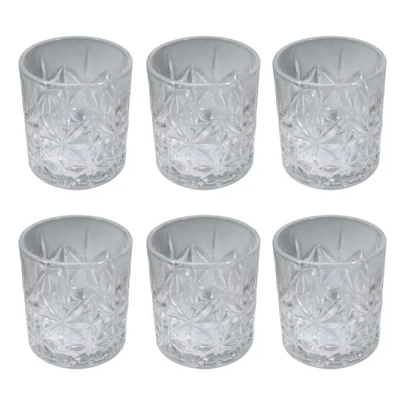 Jogo 6 Copos Baixo Vidro Requinte 330ml Whisky Drink Luxo Foto 1