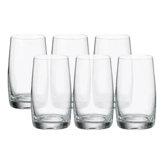 Jogo 6 Copos Cristal Bohemia Titanium Água Suco Drink 380ml Foto 1
