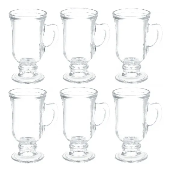 Jogo 6 Peças Taça Xícara De Vidro Para Capuccino Café 100ml Foto 1