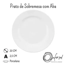 Jogo 6 Prato Sobremesa 20cm C Aba Porcelana Oxford P/hotéis Foto mini 2