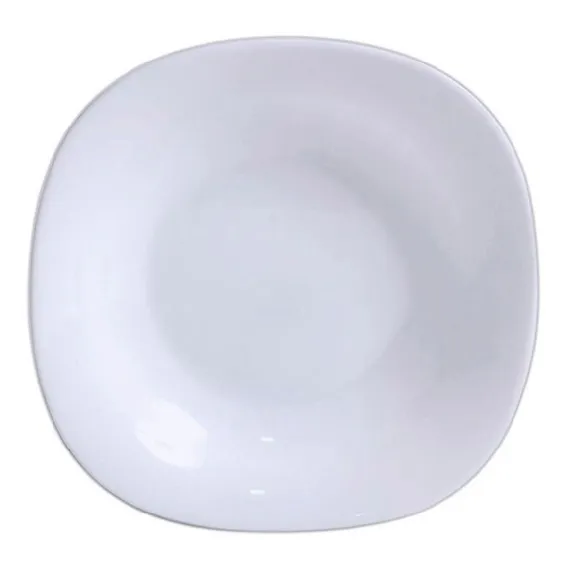 Jogo 6 Pratos Diva Quadrado Fundo Sopa Vidro Opal 23cm Foto 1